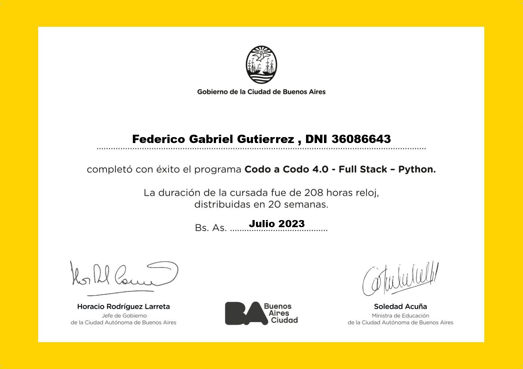 Certificado FullStack Python