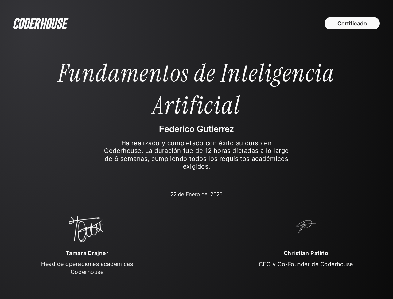 Certificado Fundamentos de la IA