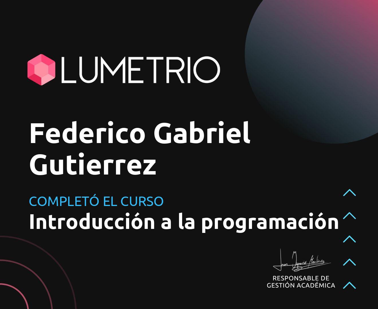 Certificado Introducción a la Programación