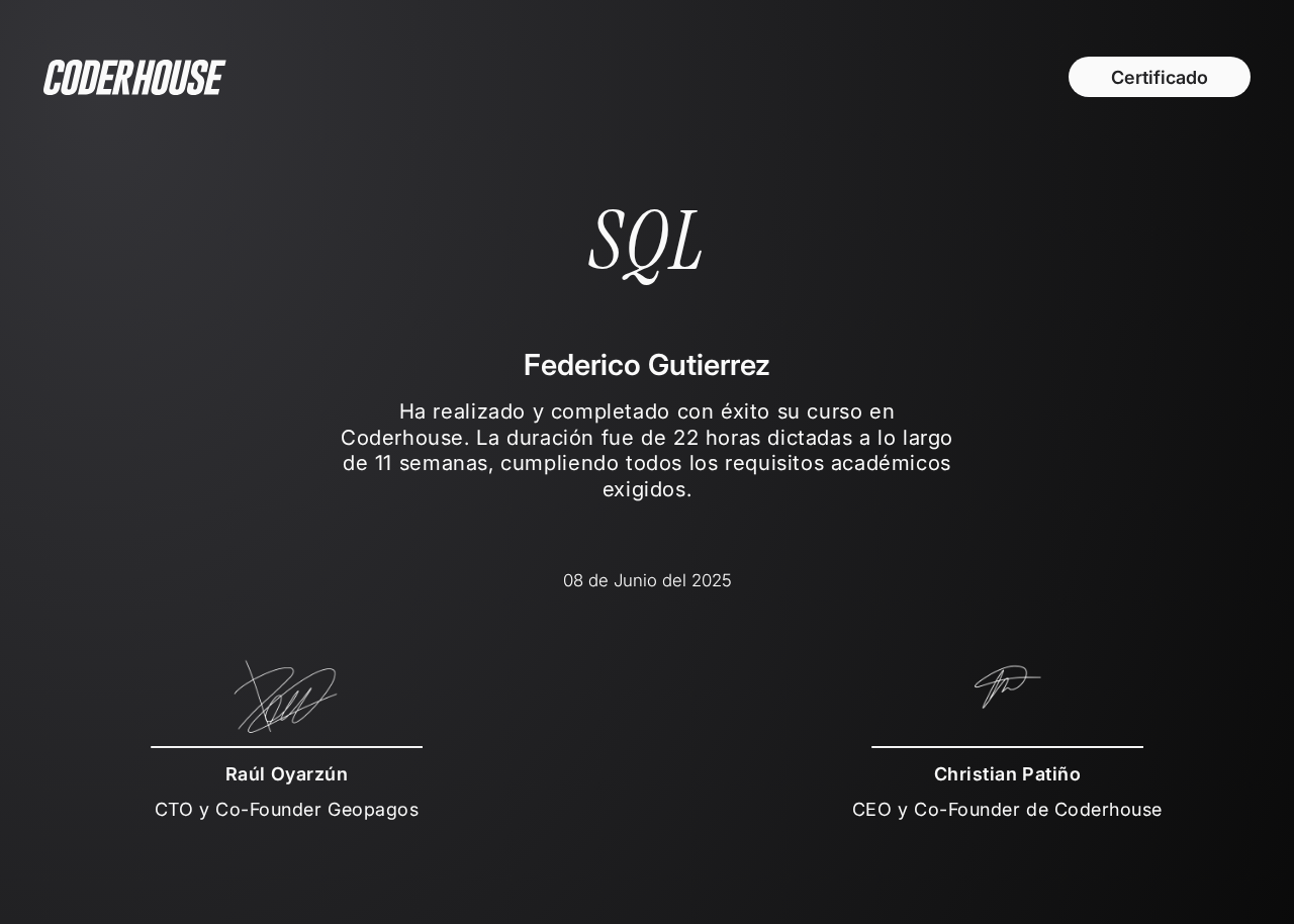 Certificado SQL